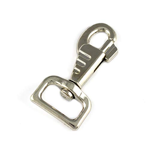 2 Bolzenkarabiner mit Wirbel 80 x 37mm 1"Zoll Haken vernickelt von M-Teile-Store