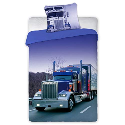 M-Textiles American Truck Bettwäsche-Set für Einzelbett, 100% Baumwolle, 140x200cm, Kissenbezug 70x90cm M-Textiles American Truck Bettwäsche-Set für Einzelbett, 100% Baumwolle, 140x200cm, Kissenbezug 70x90cm von M-Textiles