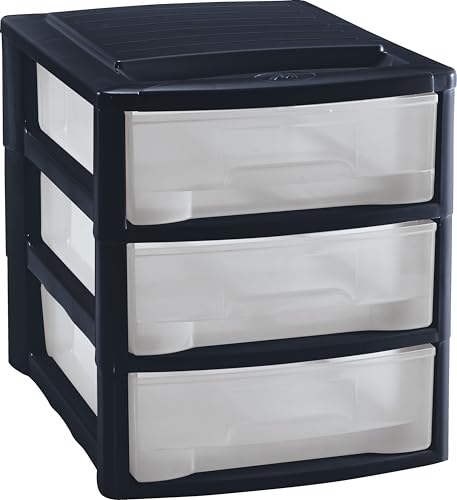 M home by Mazzei Mondex Schubladenbox DIN A4 Box mit 3 Schubladen aus Kunststoff PLS 6131 Organizer für Büro/Schreibtisch/Ablage transparent von M home by Mazzei Mondex