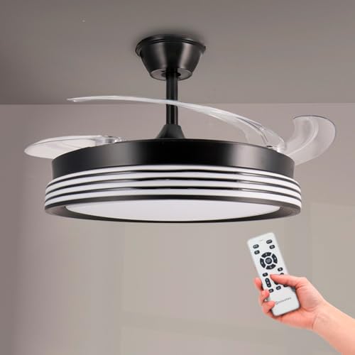 M mimotec Black Aline LED-Deckenventilator, einstellbare Farbtemperatur, Sommer-/Winterfunktion, 6 Geschwindigkeiten, LM8849 von M mimotec
