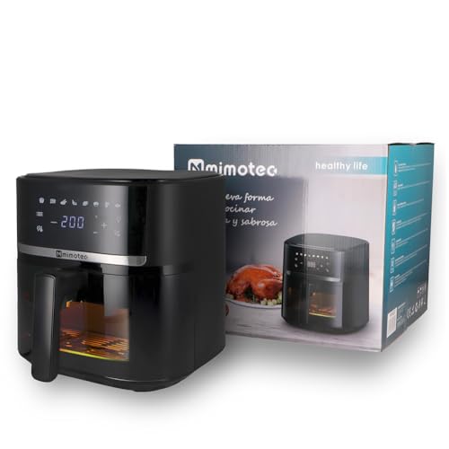 M mimotec Roa Touch Luftfritteuse 5,7 l – Luftfritteuse ohne Öl, 1700 W, 8 Menüs, Touchscreen, einstellbarer Timer von 60 Minuten, Temperatur 80-200 °C, einfaches und gesundes Kochen von M mimotec