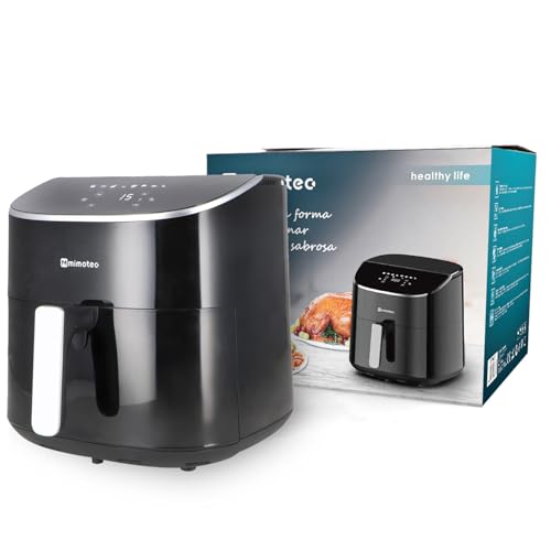M mimotec Serena Touch 7,6 l Luftfritteuse ohne Öl, 2000 W, 8 Menüs, Touch-Steuerung, einstellbarer Timer 60 Minuten, 80-200 °C, Fettreduzierung, ideal für eine gesunde Küche von M mimotec