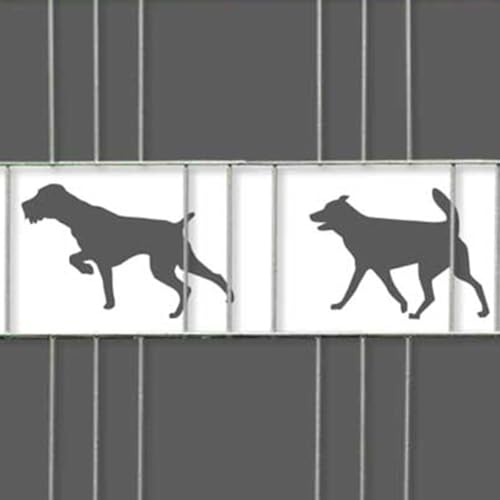 M-tec Sichtschutzstreifen bedruckt | Motiv Dynamic Dogs 3er Pack für Doppelstabmattenzaun | Zaunstreifen mit Tieren | Hundemotiv Zaunblende von M-tec