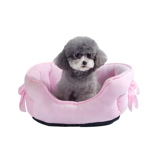 M&Catree Hundebett Hundekissen Weich Anti-Rutsch Hundekorb Waschbar Plüsch Hundebetten für Kleine Mittelgroße Hunde - Pink, S M&Catree Hundebett Hundekissen Weich Anti-Rutsch Hundekorb Waschbar Plüsch Hundebetten für Kleine Mittelgroße Hunde - Pink, S von M&Catree