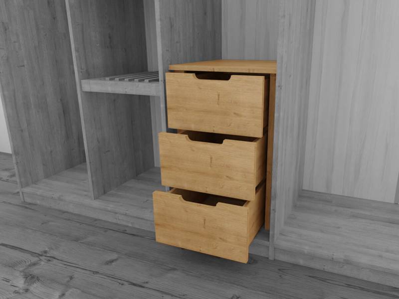 M&H Kleiderschrank Innen-Schubfach Wildeiche massiv geölt 100 cm von M & H
