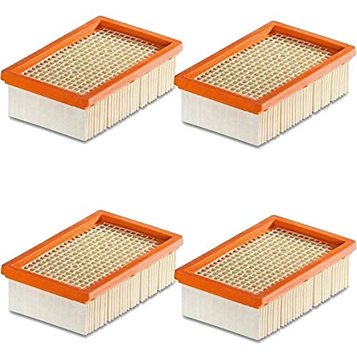 1-10 Stück Flachfilter für KÄRCHER - ersetzt original Filter wie 2.863-005.0 für MV 4 5 6 P Premium (MV6 MV 6 Premium, 4 Filter) von M&M Smartek