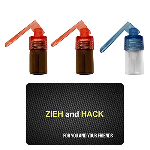 3 x Dosierer mit Löffel & Zieh and Hack Karte Straw Snuff Bat Snorter Nasal Tube Bullet Sniffer Snuffer Portionierer für Schnupftabak Schnupfset - Set wählbar (Set 23) von M&M Smartek