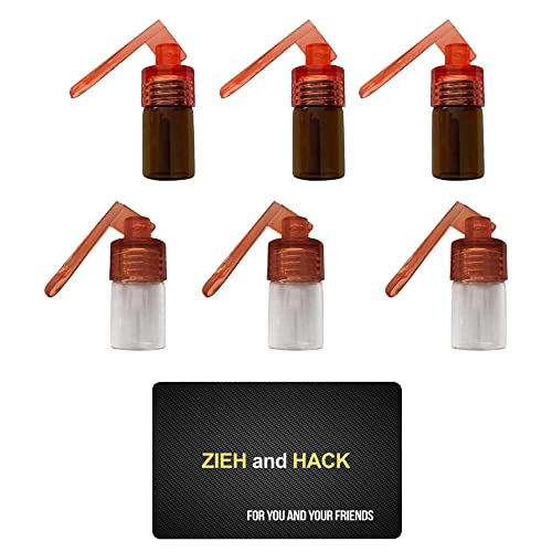 6 x Dosierer mit Löffel & Zieh and Hack Karte Straw Snuff Bat Snorter Nasal Tube Bullet Sniffer Snuffer Portionierer für Schnupftabak Schnupfset - Set wählbar (Set 30) von M&M Smartek