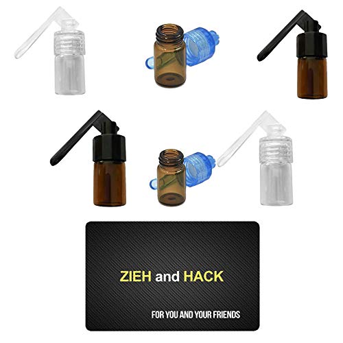 6 x Dosierer mit Löffel & Zieh and Hack Karte Straw Snuff Bat Snorter Nasal Tube Bullet Sniffer Snuffer Portionierer für Schnupftabak Schnupfset - Set wählbar (Set 1) von M&M Smartek