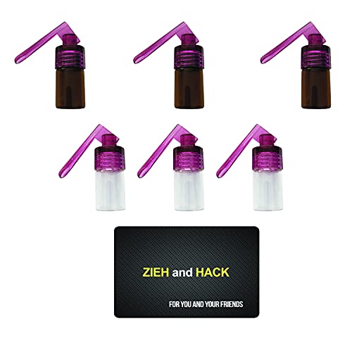 6 x Dosierer mit Löffel & Zieh and Hack Karte Straw Snuff Bat Snorter Nasal Tube Bullet Sniffer Snuffer Portionierer für Schnupftabak Schnupfset - Set wählbar (Set 5) von M&M Smartek
