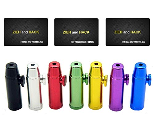 7 x SET Dosierer & 3 x SET - "Zieh and Hack" Karte - Portionierer sniff snuff bottle sniffer Spender Schnupf Dispenser Metall 7 verschiedene Farben von M&M Smartek