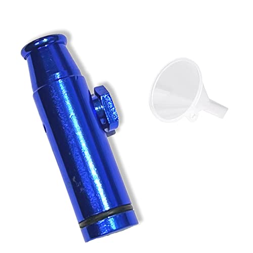 Dosierer & Trichter SET Portionierer Sniff Snuff Bottle Sniffer Spender Schnupf Dispenser Metall in verschiedenen Farben inkl. Trichter (Blau 3.0) von M&M Smartek