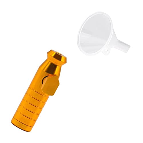 Dosierer & Trichter SET Portionierer Sniff Snuff Bottle Sniffer Spender Schnupf Dispenser Metall in verschiedenen Farben inkl. Trichter (Gold 5.0) von M&M Smartek