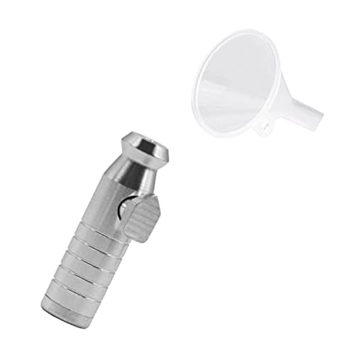 Dosierer & Trichter SET Portionierer Sniff Snuff Bottle Sniffer Spender Schnupf Dispenser Metall in verschiedenen Farben inkl. Trichter (Silber 5.0) von M&M Smartek