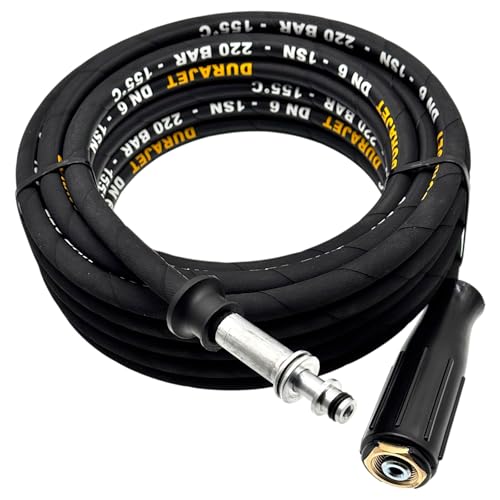 Hochdruckschlauch passend für Kärcher HD 5/12 C bis 2016 | M22 Innengewinde 14mm Dorn | 11mm AVS drehbar | 220 bar | DN6 | bis 150°C | kompatibel mit Kärcher Pistole | DURAJET Schlauch (8 Meter) von M&M Smartek
