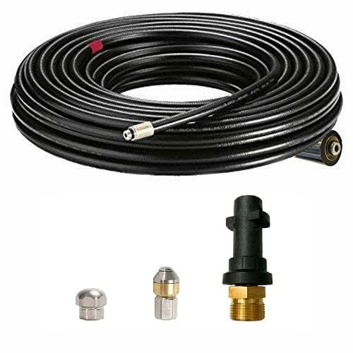 M&M Smartek 5 Meter Rohrreinigungsset für/kompatibel zu Kärcher Rohrreinigungsschlauch - kompatibel mit K2 bis K7 inkl. Düsen rotierend & starr für Hochdruckreiniger bis 160 bar, 40°C von M&M Smartek