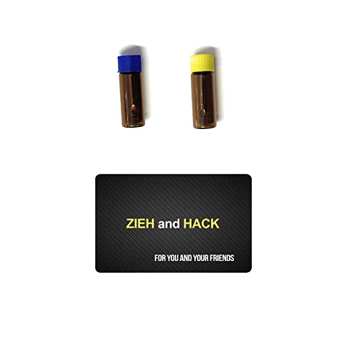 M&M Smartek Baller-Fläschchen mit Teleskoplöffel & Zieh and Hack Karte für Schnupftabak | Schnupfset | Glas Dosierer | Portionierer | Spender | Sniff Snuff (2er Pack braun) von M&M Smartek
