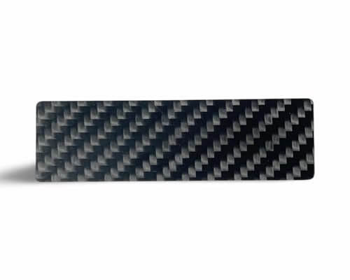 M&M Smartek Carbon Karte im schmalen Mini-Format (8,5cm x 2,5cm) aus echtem Kohlefaser stabil und elegant in schwarz von M&M Smartek