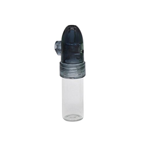 M&M Smartek Probefläschchen Gewürzpulver Dosierer Bullet Glas kleine Aufbewahrungsflasche Glasvile für Outdoor, Camping, Reisen, Party, Spender, Dispenser 67mm (Schwarz/Durchsichtig) von M&M Smartek