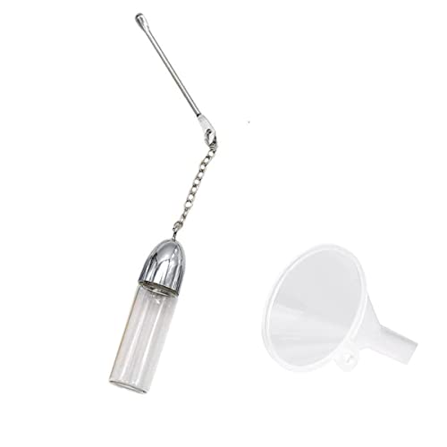 Dosierer Portionierer Snuff sniff Bottle Spender Dispenser 57mm mit Löffel (Durchsichtig & Trichter) von M&M Smartek