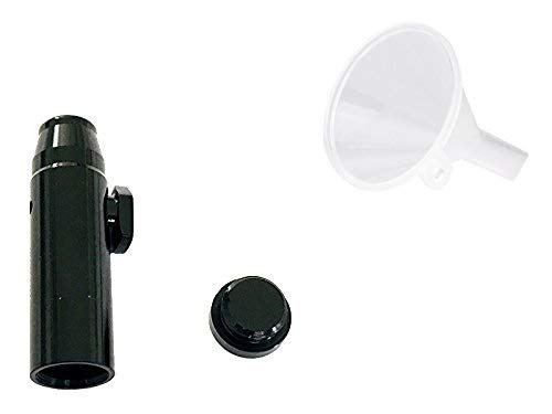 M&M Smartek Dosierer & Trichter Set Portionierer Sniff Snuff Bottle Sniffer Spender Schnupf Dispenser Metall inkl. Trichter (Schwarz 1.0) von M&M Smartek
