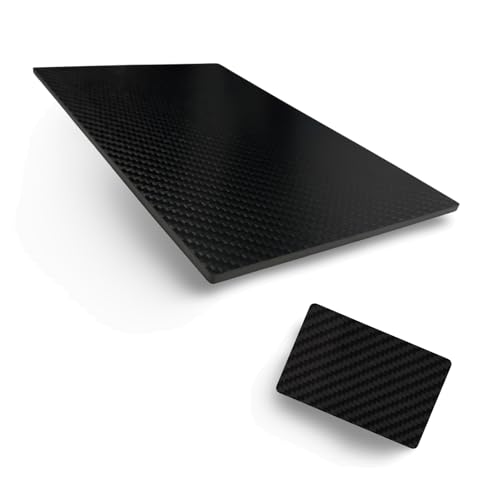 M&M Smartek Exkluisve eckige Carbonfaser Unterlage (21 x 14cm) aus strapazierfähigem und langlebigen Carbon, sehr stabil und elegant inkl. Carbon Karte von M&M Smartek