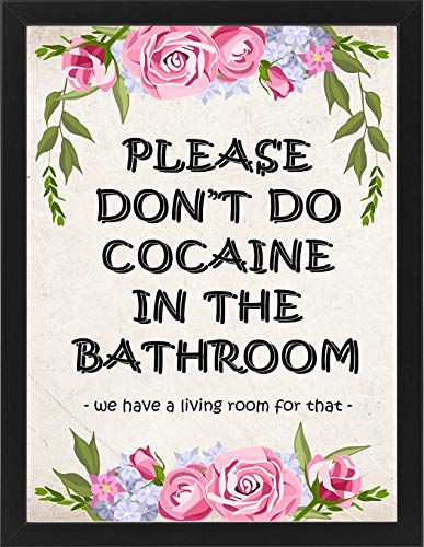 M&M Smartek Glänzendes Poster in A3 „Please Don’T DO Cocaine IN The Bathroom“ in Englisch - Hochauflösender Druck Blumen Muster 300g hochwertiger Qualitätsdruck (M1 Rund EN r_s) von M&M Smartek