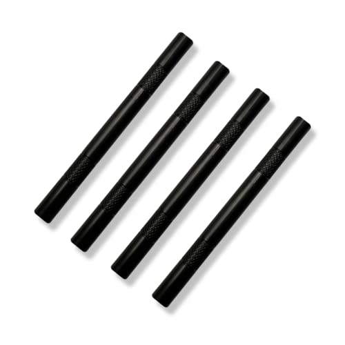 M&M Smartek Röhrchen Set - 4 Stück - Schwarze Matte Röhrchen aus Aluminium – für deinen Schnupftabak- Zieh - Röhrchen - Snuff - Snorter– Smoke Pipe - stabil, leicht, elegant von M&M Smartek