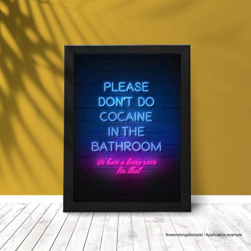 M&M Smartek Poster A3 - Bitte keine Drogen im Bad - Wir haben ein Wohnzimmer dafür - Hochauflösender Druck - Rechteckig - Unisex - Wanddekoration von M&M Smartek