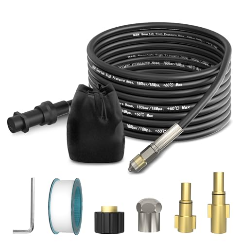 Premium Rohrreinigungsschlauch SET von M&M Smartek. Universell einsetzbar für Kärcher, Lavor, Black & Decker. (30 Meter) von M&M Smartek