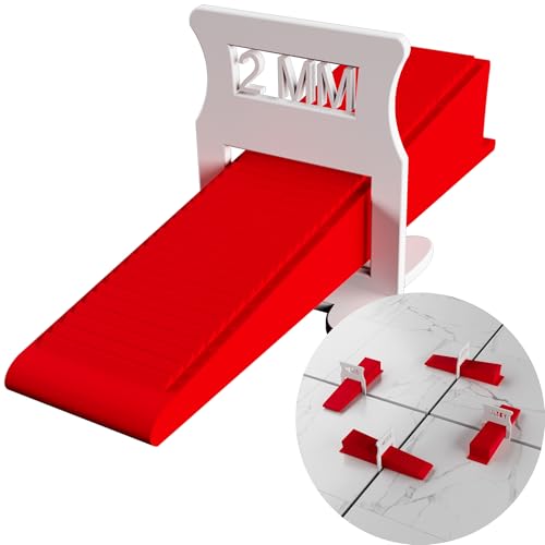 M&N Fliesen Nivelliersystem Set 1mm, 1,5mm, 2mm, 3mm Mega- Auswahl (2000x 1,5mm Laschen 200x Keile) - Fliesen-Verlegehilfe Werkzeug für Leien & Profi - Fliesenleger Fliesennivellierungssystem Zubehör von M&N
