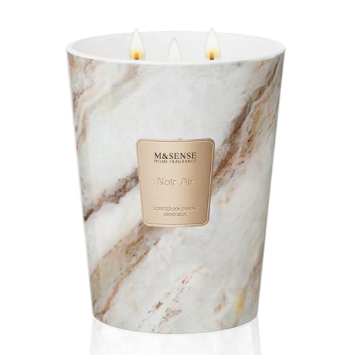 M&SENSE Duftkerze im Glas Groß 990g|Noir-Luft Duft|150h Brenndauer & 3 Docht|Natürliche Sojawachs Duftkerzen|Entspannende Aromatherapie | Geschenk für Frauen & Männer,Modern Marble Jar M&SENSE Duftkerze im Glas Groß 990g|Noir-Luft Duft|150h Brenndauer & 3 Docht|Natürliche Sojawachs Duftkerzen|Entspannende Aromatherapie | Geschenk für Frauen & Männer,Modern Marble Jar von M&SENSE