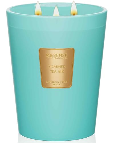 M&SENSE Sommer Meeresbrise Duftkerze im Glas groß, 990g Kerze XL 3-Docht Natürliche Sojawachskerze mit 150h langsame Verbrennung,Aromatherapie Kerze für Entspannung,Geschenkkerze für Muttertag M&SENSE Sommer Meeresbrise Duftkerze im Glas groß, 990g Kerze XL 3-Docht Natürliche Sojawachskerze mit 150h langsame Verbrennung,Aromatherapie Kerze für Entspannung,Geschenkkerze für Muttertag von M&SENSE