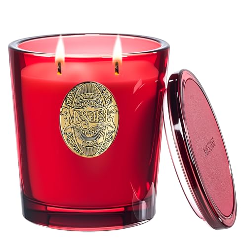 M&SENSE Duftkerzen im Glas Groß Rote Kamelie,560g Duftkerze Natürliche Soja-Kerze,110 Stunden Brenndauer,Kerzengeschenke für Frauen & Männer,Geschenk Kerze von M&SENSE