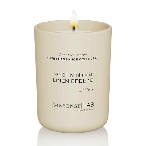M&SENSE Duftkerzen im Glas Leinenbrise - Natursojawax Kerze 250g 50h Brenndauer, Geschenk für Frauen und Männer,Einfaches Design,Aromatherapie für Zuhause, Bad,Yoga Entspannung,Natural Soy Candle M&SENSE Duftkerzen im Glas Leinenbrise - Natursojawax Kerze 250g 50h Brenndauer, Geschenk für Frauen und Männer,Einfaches Design,Aromatherapie für Zuhause, Bad,Yoga Entspannung,Natural Soy Candle von M&SENSE