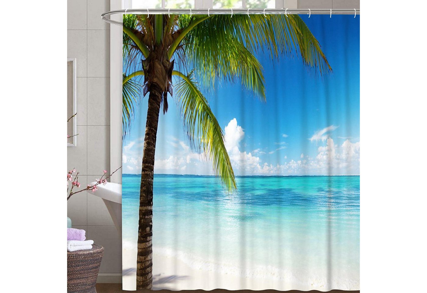 M&W DAS DESIGN Duschvorhang 180x200 Shower curtains Anti schimmel Waschbar Palm vor der Küste M&W DAS DESIGN Duschvorhang 180x200 Shower curtains Anti schimmel Waschbar Palm vor der Küste von M&W DAS DESIGN