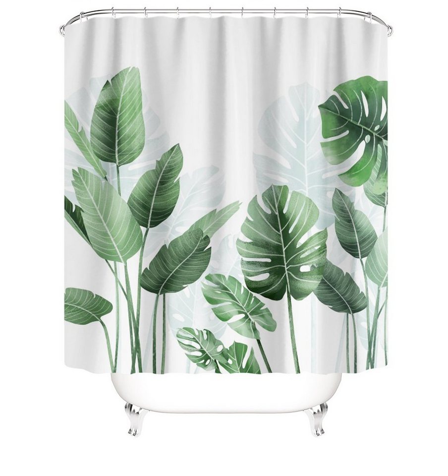 M&W DAS DESIGN Duschvorhang Bananenblätter grüne Pflanzen Textil Antischimmel waschbar Polyester Breite 120 cm von M&W DAS DESIGN