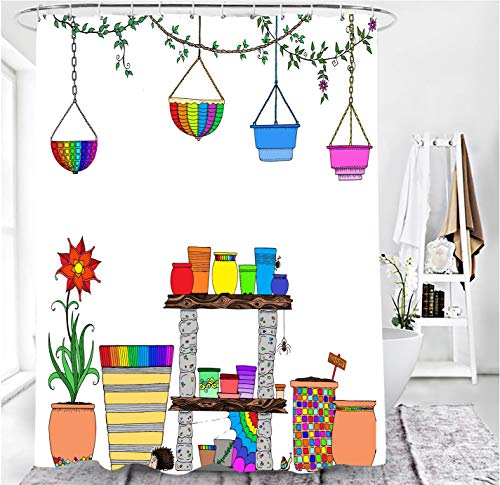 M&W DAS DESIGN Duschvorhang bunt Garten schwer Farbvolle Blumen Planzen Badezimmer Textil Vorhang mit Antischimmel Effekt Igel waschbar Shower Curtain inkl. 12 C-Ringe mit Gewicht unten 180 x 200 cm M&W DAS DESIGN Duschvorhang bunt Garten schwer Farbvolle Blumen Planzen Badezimmer Textil Vorhang mit Antischimmel Effekt Igel waschbar Shower Curtain inkl. 12 C-Ringe mit Gewicht unten 180 x 200 cm von M&W DAS DESIGN