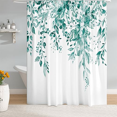 M&W DAS DESIGN Duschvorhang vielfältiger Pflanzendekor Blumen Blätter Knospen Entspannung Pflanzenmuster gemütliches Badeerlebnis Hochwertiges Badezimmeraccessoire Textilvorhang 100% wasserdicht von M&W DAS DESIGN