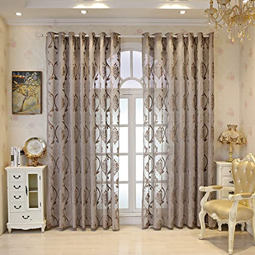 M&W DAS DESIGN Gardinenschal halbtransparent Vintage Retro Barock Dekoschal Stoff Ösenschal Voile Fensterschal Stickerei Jacquard Stores Gardinen von M&W DAS DESIGN