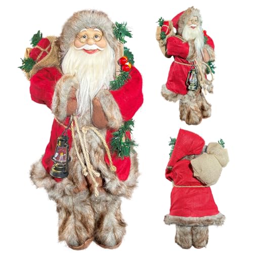 Weihnachtsmann-Figur mit Geschenksack, Weihnachtsdekoration für das Wohnzimmer, stehende Tischdeko, ideal für eine Festliche Atmosphäre, Santa Claus Deko für Ihr Zuhause, Christmas Paradise von M&W DAS DESIGN