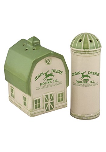 Salz- und Pfefferstreuer-Set mit John Deere Logo Scheune und Silo von M. Cornell