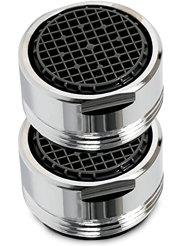 2 Stk. Wasserhahn Aufsatz Küche & Bad M24 – Strahlregler Anti Kalk & Wassersparer 5 l/min – Luftsprudler Sieb Einsatz für Wasserhahn – Verchromtes Messing – Einfach Montage ohne Werkzeug von M. ROSENFELD HOME