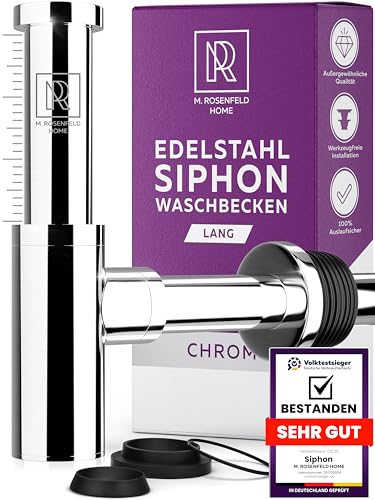 Design Siphon Waschbecken 130–230 mm Tauchrohr, Wandrohr 330 mm, 1¼" für modernes Bad mit Reinigungsöffnung und Dichtungen – M. ROSENFELD HOME Design Siphon Waschbecken 130–230 mm Tauchrohr, Wandrohr 330 mm, 1¼" für modernes Bad mit Reinigungsöffnung und Dichtungen – M. ROSENFELD HOME von M. ROSENFELD HOME