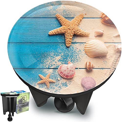 M. ROSENFELD HOME Universal Waschbeckenstöpsel 40mm mit Motiv Seestern - Sea-Star Chrom Abflussstopfen – aus Messing, Universal mit Gummi für Waschbecken im Bad und Bidets - Excenterstopfen von M. ROSENFELD HOME