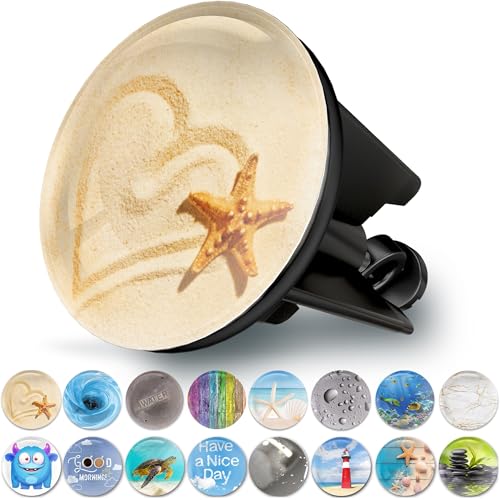 M. ROSENFELD HOME Universal Waschbeckenstöpsel 40mm mit Motivder Strand - Strand Chrom Abflussstopfen – aus Messing, Universal mit Gummi für Waschbecken im Bad und Bidets - Excenterstopfen von M. ROSENFELD HOME