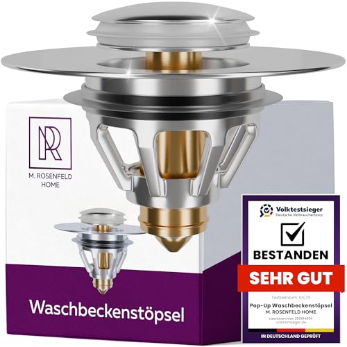 Waschbeckenstöpsel 34-38mm Pop-Up Ablaufgarnitur Waschbecken Abflusssieb Stöpsel M. ROSENFELD HOME von M. ROSENFELD HOME