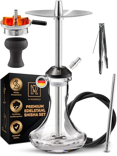 M. ROSENFELD Edelstahl Shisha Set Komplett - SSS Reise Shisha Köpfe und Shisha Zubehör incl. 150cm Shisha Schlauch mit Mundstück + Shisha Kaminkopf M. ROSENFELD Edelstahl Shisha Set Komplett - SSS Reise Shisha Köpfe und Shisha Zubehör incl. 150cm Shisha Schlauch mit Mundstück + Shisha Kaminkopf von M. ROSENFELD