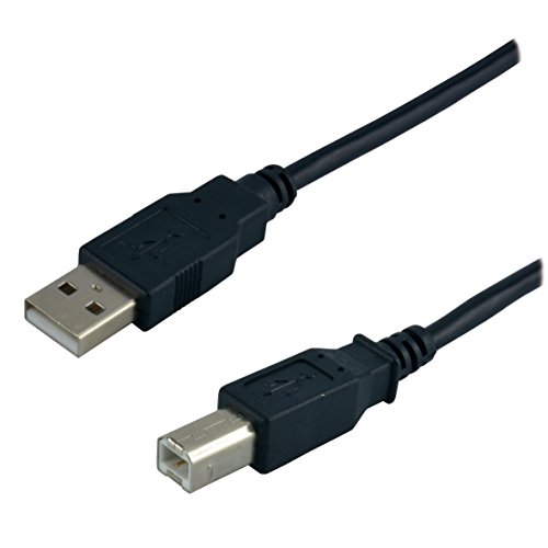 MCL 5 m USB A/USB B – USB Kabel (USB A, USB B, Stecker/Stecker, rechts, RECHTS, SCHWARZ) von M.C.L