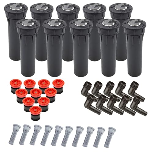 10x Hunter PROS-04 10cm Aufsteiger mit Pro-Düse 10A Radius 3,1 m 0° bis 360° & 1/2" Flexwinkel SBE050 von M.H.B.